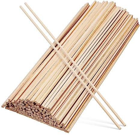 IWOWHERO 150stücke Holzdübelstangen Natur Holzstäbe Zum Basteln Quadratische Holzdübel Für Diy Modelle Holzstreifen Für Und Holzarbeiter