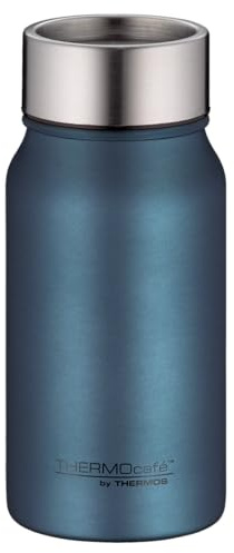 THERMOcafé by THERMOS TC DRINKING MUG Gobelet isotherme, en acier inoxydable, bleu mat, 0,35 l, anti-fuite, 8 heures de chaud pendant 16 heures pour le froid, passe au lave-vaisselle, sans BPA