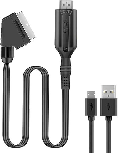 SZJUNXIAO Adattatore SCART a HDMI 1080P Convertitore SCART a Hdmi con cavo HDMI, ingresso SCART, uscita video, adattatore audio per Sky/DVD/STB per la visualizzazione su HDTV