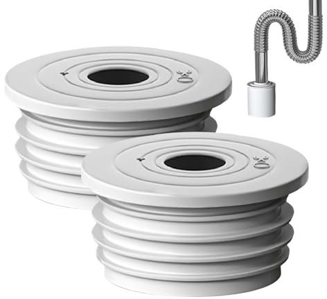 Lot de 2 joints de tuyau de vidange pour machine à laver - Joint d'étanchéité polyvalent pour machine à laver - 70 à 75 mm