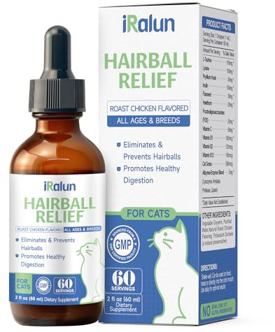 Hairball Treatment for Cats - Hair Ball Relief & Digestive Aid, 60ML