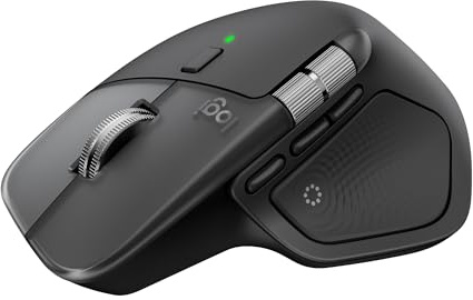 Logitech MX Master 4 for Mac, Ergonomic Bluetooth Mouse with Advanced Performance Haptic Feedback, Ultra-Fast Scrolling, USB-C Charging, MacOS, iPadOS, Windows - Space Black