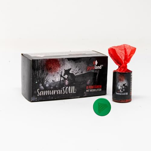 AKTIVHANDEL Samurai Soul, 24 (3 x 8'er) F1 Fontänen mit Weißflitter, Tischfeuerwerk für Geburtstag, Hochzeit und andere Feiern, inkl. Einkaufswagenchip