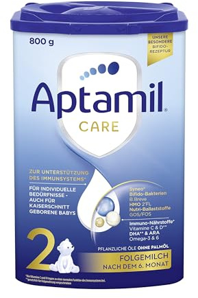 Aptamil Care 2 – Folgemilch nach dem 6. Monat, Mit Omega 3 & 6, DHA & ARA, Ohne Palmöl, Babynahrung, Milchpulver, 1x 800 g (Packung mit 6)
