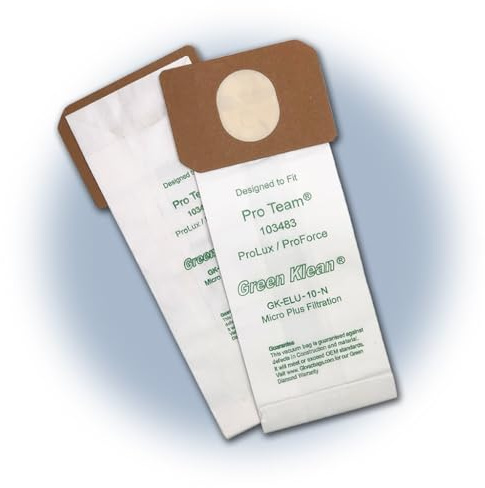 TTS Products | Green Klean MicroPlus Replacement Vacuum Bags for Bissell BG1000 | OEM #BG101154 | 3-Ply Allergy Shield | 10/10 Packs (100 Bags Total)