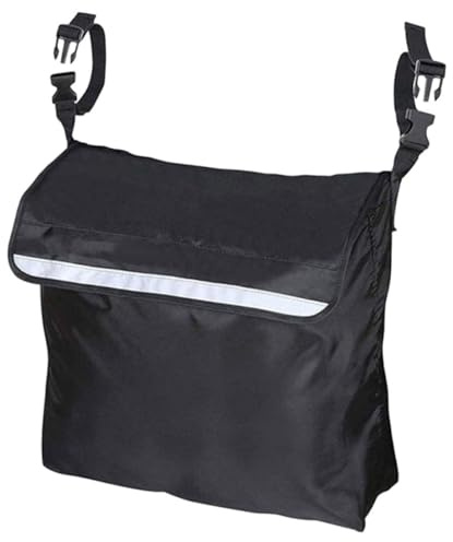 Rollstuhltasche mit Fächern, Wasserfest, Polyester, Schwarz | Großes Fassungsvermögen, Seitlicher Organizer für Rollstuhl und E-rollstuhl, Mehrere Innenfächer