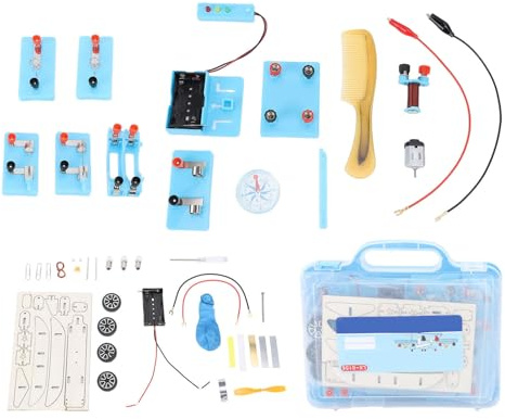 Serie de Cajas de experimentos de Circuito Kit de construcción de circuitos Paralelos para niños Proyectos científicos con turbinas eólicas Semáforos LED Componentes de Madera