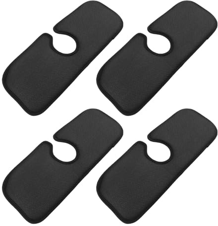 IMIKEYA Lot de 4 tapis absorbants pour robinet de cuisine - 38 x 13 cm - En fibre - Réutilisables - Pour salle de bain et lavabo - Noir