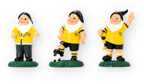 Dortmund Borussia BVB Gartenzwerg Set – Offizieller Fan Gartenzwerg 2er Set – Gartenfigur BVB Merch – Deko für Garten, Balkon & Terrasse – Geschenk für Fußball Fans