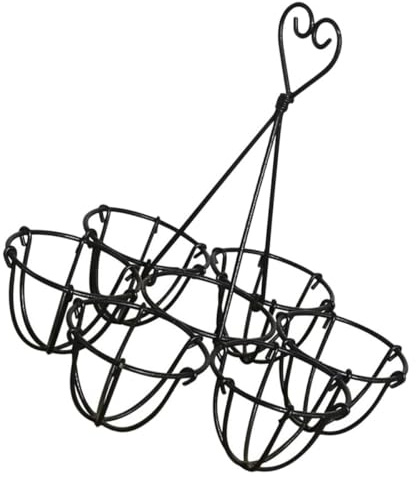 UTHCLO Eierhalter aus Eisen mit Sechs Löchern Kreativer Tragbarer Eierständer für Küche Stabiles Eieraufbewahrungsregal für Esstisch Schwarz