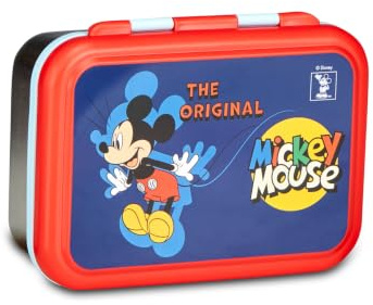 Seven Portamerenda Mickey Mouse, Blu, 850 ml, Resistente al calore, Divisorio interno, Lavabile in lavastoviglie, Base in acciaio, Scuola, Sport, Viaggio, Bambino, Bambina