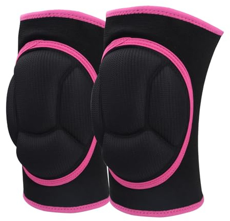 Jinzhenhong Knee Pad Women Men for House Working,Thick Sponge Anti-slip Kneeling Kneepads, Collision Avoidance Knee Pads for Cleaning House Floors, Gardening Work, Carpet, Dancing (Black Pink Edge)