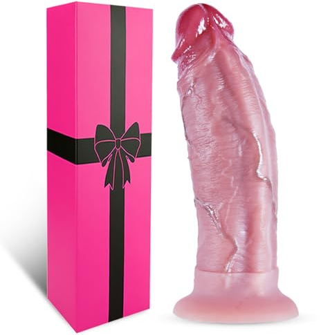 Dildo Largo Anal Lifelike 23 cm Silicona Doble Densidad Diámetro 5 cm Textura Real con Ventosa, Consolador Realista G-Spot Strap-On Próstata, Juguetes Sexuales para Mujer & Hombre Anal