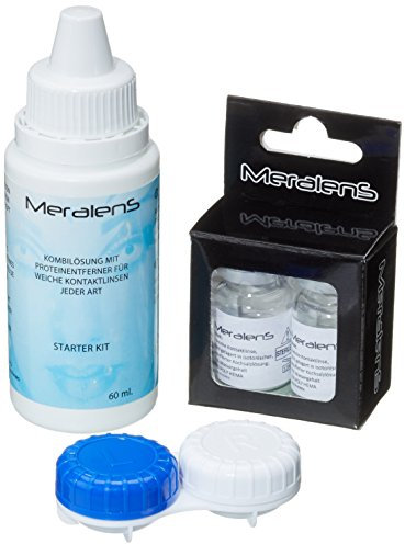 Meralens, weiche 12 Monatslinsen, Glow Blue, ohne Stärke, mit Behälter, 1 Paar (1 x 2 Stück)