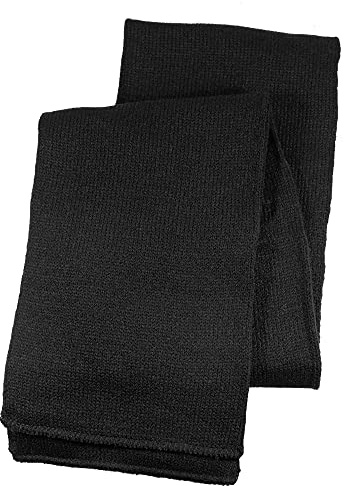 Gelante Men Classic Knit Winter Scarf Warm Double layer-2040B-Black