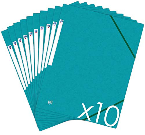 Oxford Topfile+ kartonmappar, 3 fällbara format, A4, elastisk förslutning, 10 stycken