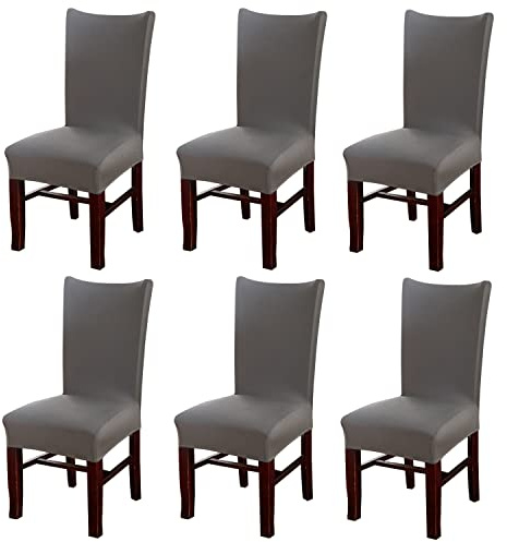 Layack Housse de Chaise Extensible, Lot de 6 Housses Amovibles et Lavables pour Cuisine et Salle à Manger, Respirantes, Douce et Confortable, Déco pour Hôtel, Mariage, Banquet