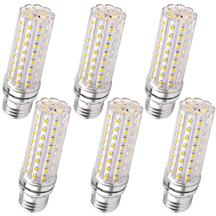 Bombilla LED Maiz E27 12W, 220-240V, No Regulable, 1200LM Blanco Frío 6000K, Equivalente Bombilla Incandescente 100W, E27 LED Bombilla para Candelabro, Lámpara de Mesa, Lámpara de Pared, paquete de 6