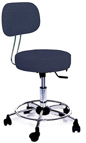 GALIZIA Sgabello da Lavoro per centri estetici ambulatorio Medico e dentistico, tatuatori, con Ruote, 360°, Imbottitura altezza 7cm D37 Finta Pelle (BLU)