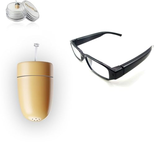 Oreillettes cachées Pingring Examens Lunettes Bluetooth - Casque espion invisible sans fil Copier Examen (Supermini Chair)