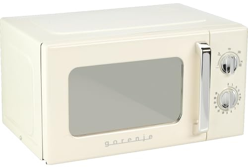 Gorenje MO20E1HRL Mikrowelle /20L /700 W/AquaClean/Timer/Auftaufunktion /5 Leistungsstufen/Kindersicherung/Weiß/Retro