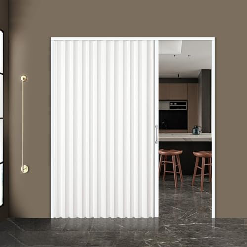 POWRZZZY Raumtrenner Schiebetür Falttüre Abnehmbare Temporäre Tür Ausziehbare Waben-Falttür für Waschküche Badezimmer(60x203cm)