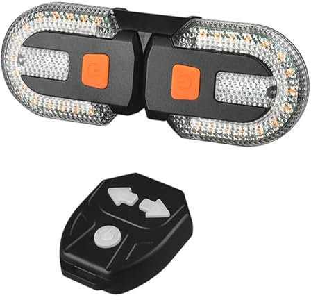 Intermitente para bicicleta, con 30 luces LED amarillas y 8 ledes rojos, intermitentes de 5 modos, luz trasera para bicicleta de montaña, recargable por USB, mando a distancia IPX6, resistente al agua