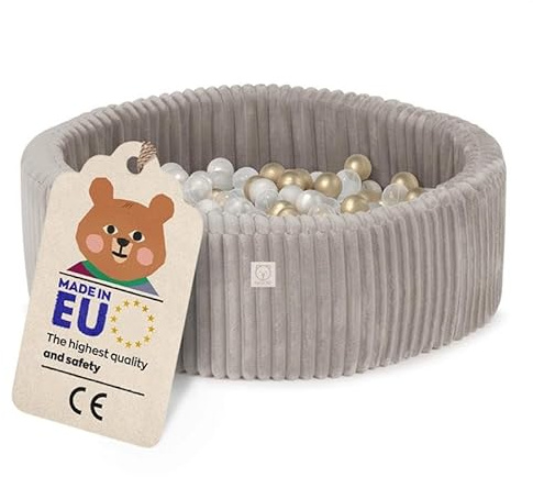 MISIOO Bollbad Baby – Premium bollbad barn från 1 år – 90 x 30 cm – Med 200 bollar – Högkvalitativa material – Perfekt för lek och utveckling – säkert lekparadis för dina små