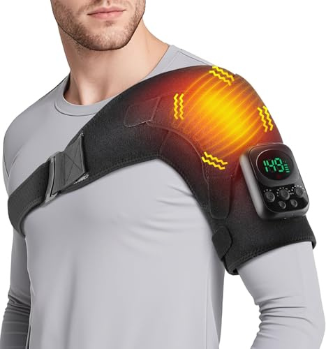 Contrôle par application - 6 niveaux de chauffage et 3 modes de massage des épaules - Appareil de massage des épaules sans fil - Avec batterie de 5000 mAh et panneau tactile LED - Pour homme et femme
