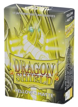 Dragon Shield | Japanese Size Card Matte Sleeves | 60 CT - Smooth & Tough Premium TCG Sleeves - Compatible with Yu-Gi-Oh, Naruto, Cardfight & Vanguard | Yellow