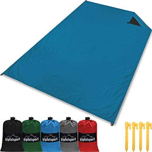 gipfelsport Picknickdecke - Outdoor Picknick Decke I Stranddecke, wasserdicht, waschbar, sandfrei I 200x140cm groß I blau