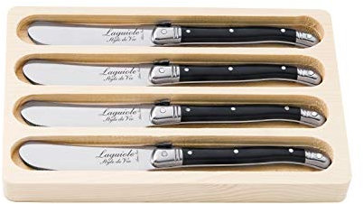Laguiole Style de Vie Buttermesser Premium Line, 4-teilig, Schwarz
