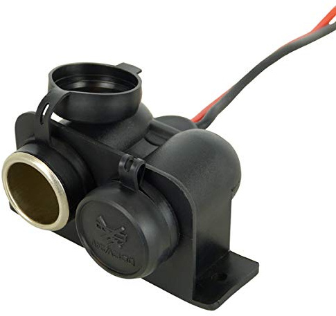 Doppel Aufbausteckdose für Zigarettenanzünder 12-24V 15A Spritzwasserschutz, D84