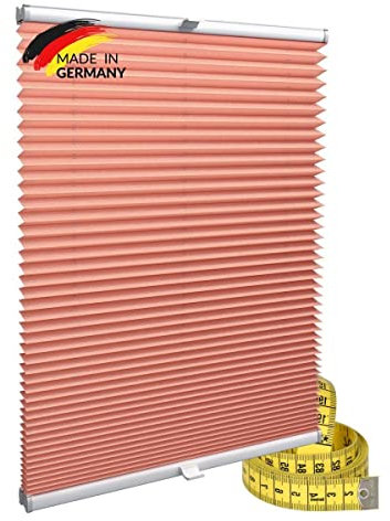 Gardinen21 Klemmfix Plissee nach Maß ohne Bohren | Jalousien Rollo mit Klemmträger | Sonnenschutz und Sichtschutz | Maßgefertige Fenster & Türen Rollos inRosa