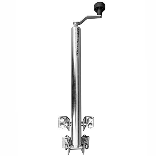 UNITRAILER systeme de Levage a manivelle 1000 kg, Tube 42 mm, Hauteur 500 a 865 mm, Course 365 mm, pour basculement et déchargement, avec poignées et visserie, pour remorque