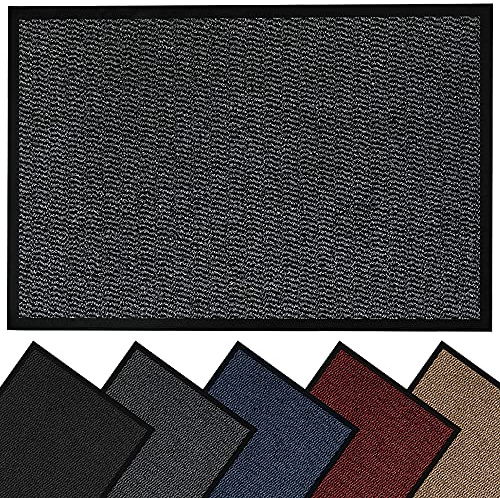 HOUSEGADS Door Mats Indoor And Outdoor Rugs - Anti-Slip Door Mat Carpet - Non Slip Outdoor Rubber Mat - Washable Indoor Floor Mats - Kitchen Mat Non Slip Rugs (Gray, 60 X 90)