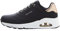 Skechers Women's Uno - Shimmer Away Sneaker, Black Durabuck Rose Gold Duraleather Trim, 4.5 UK