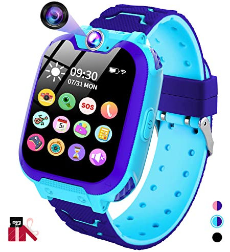 JUBUNRER Kids Smart Watch for Boys Girls Watch 37 in 1 Smart Watch for Kids Camera Games Phone SOS Alarm Clock Video Music Calculator toys for Christmas Birthday Gifts