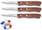 LOT DE 3 COUTEAUX SAIGNE POULET INOX MANCHE BOIS LA FOURMI - USTENSILE CUISINE COUTEAU SAIGNER TUE-COQ VOLAILLE - RÉF 11005