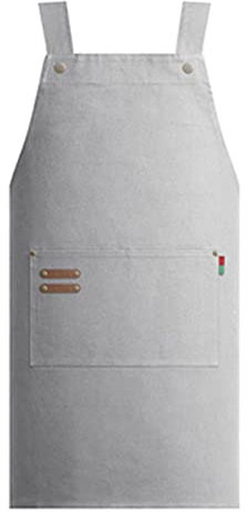 BATTTX Waxed Canvas Schürzen for Damen Herren, Arbeitsschürze Mit Werkzeugtaschen, wasserdichte Ölbeständige Kochschürze (Color : Gray, Size : XL)