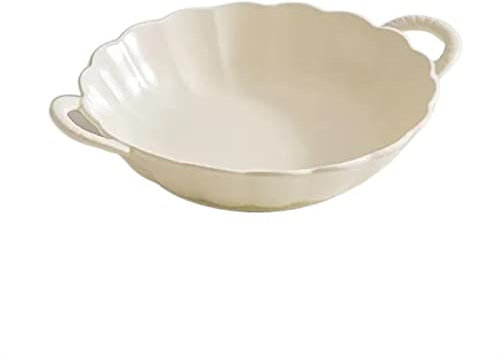 Lasagnera Piastra a doppio orecchio Forno in ceramica for la casa con teglia Teglia da forno piccola resistente alle alte temperature Teglia da forno tonda a tinta unita Teglie da Forno ( Color : 001