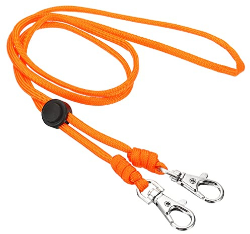 PATIKIL Cuerda Cordón con 2 Giratorios Ganchos, Insignias Cordones Ajustable Larga Correa Identificación Tarjetero Llaveros para Insignias Soportes, Naranja