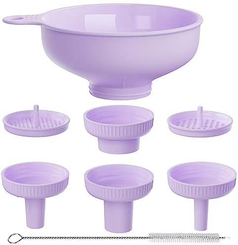 Breiter Mund Küchen Trichter, BALIWELL Lebensmittelqualität Kunststoff-Kochkonservierungstrichter mit 4 Größen Ausläufen(1,1cm-5cm）