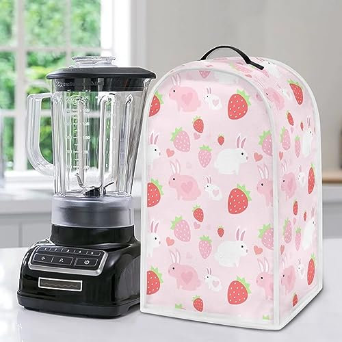 Poceacles Kitchen Blender Dust Cover Anti Fingerprint Pink Strawberry Rabbit Designs Kitchen Small Appliance Protector Dust Cover Blender, Juicer, Coffee Maker Cover