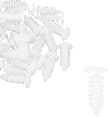40 st 6 mm hål dia plastbult nitar fästanordning stötfångare hållare klämmor vit för bil