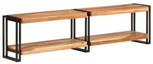 vidaXL TV Schrank, Fernsehschrank mit viel Stauraum, Lowboard für Fernseher Wohnzimmer, Fernsehtisch TV Möbel HiFi Schrank, Massivholz Akazie