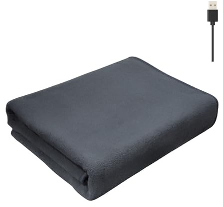 NICEYEA USB Electric Heated Throw Blanket 150 x 80cm Thermal Shawl Fast Heating Soft Plush Blanket for Sofa Bed Camping Travel Home Office