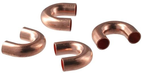 napkery 4PCS Kupfer Rohrverschraubung Keine Grate 180 Grad Biegung Wärme Hohlbogen Kupfer
