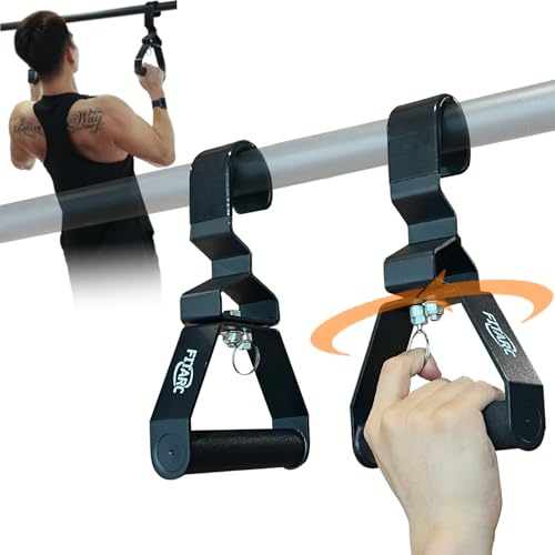 Fitarc Pull Up & Lat Pull Down Grip, 12-Level Adjustable, Wrist-Friendly Deadlift Handle, 2pcs, Patented