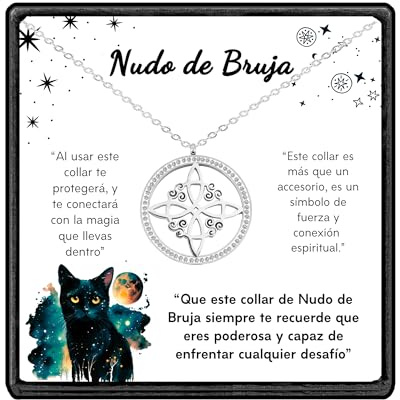 Only faith Collana Nodo della Strega Acciaio inossidabile. Ciondoli con confezione regalo Nodo Celtico Trisquel Talismano Protezione Regalo, Zircone.